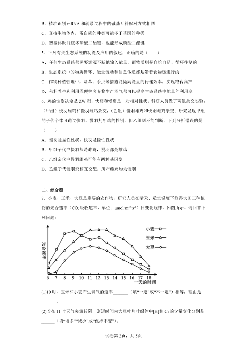 2023届西藏自治区拉萨市高三下学期第一次模拟考试理综生物试题（word版含答案）