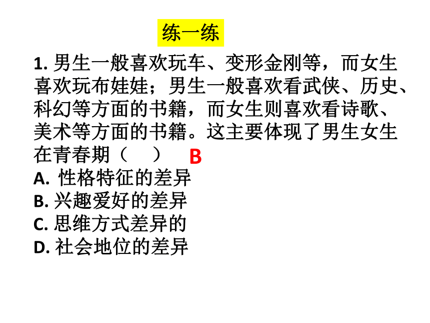 第二课 青春的心弦 复习课件(共28张PPT)