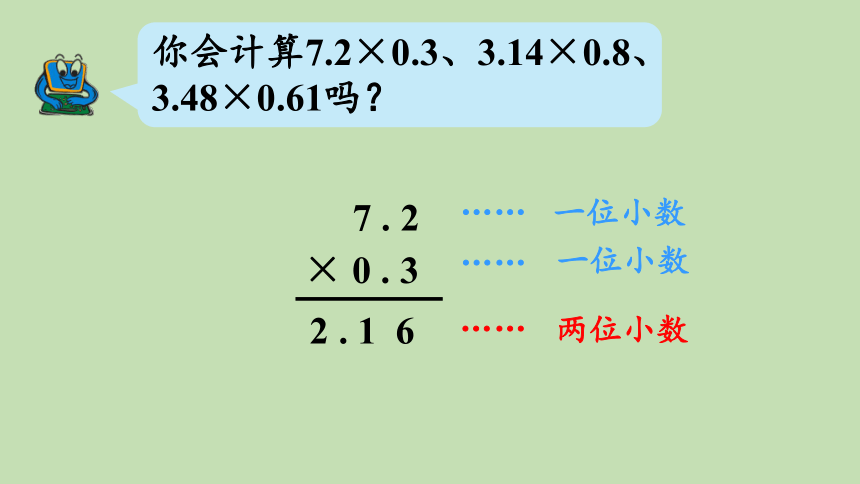 青岛版数学五年级上册 一 今天我当家——小数乘法 信息窗2  小数乘小数 课件（33张ppt）