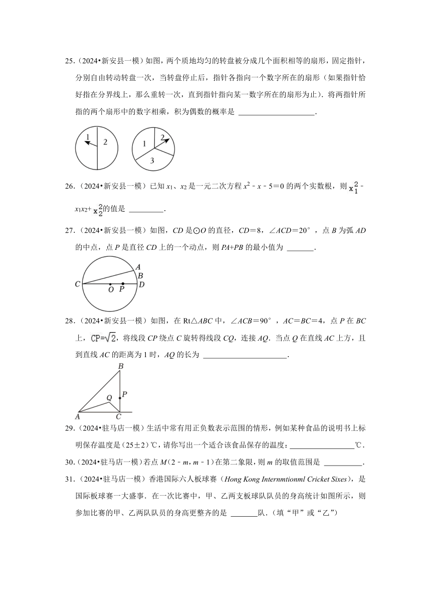 2024年河南省中考数学一模试汇编试卷（11-15题）（含解析）