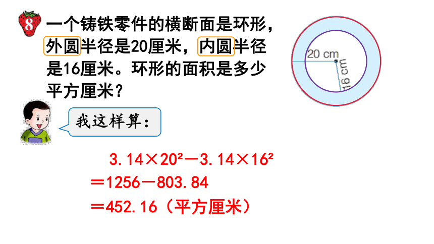 冀教版数学六年级上册 4.6 圆环的面积   课件（15张ppt)