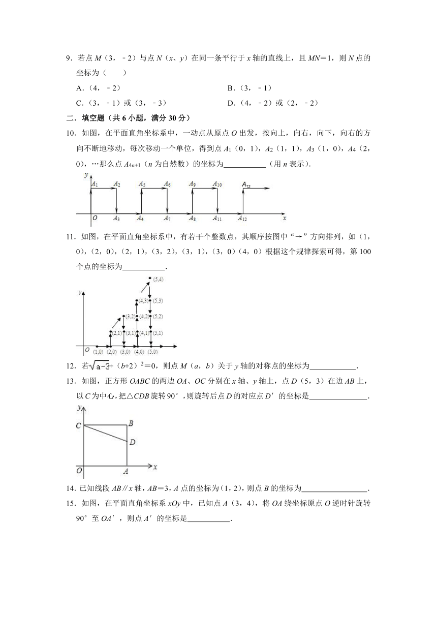 2021-2022学年浙教版八年级数学上册第4章图形与坐标  单元达标测评（word版含答案）