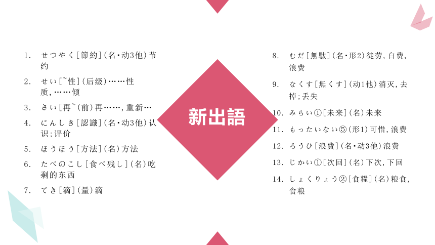 第七課 三つの節約（教学课件）19张