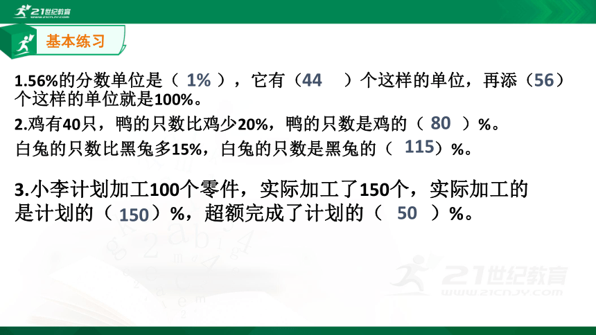 苏教版六年级上册第六单元第2课时 百分数的意义和读写练习课件（16张PPT）