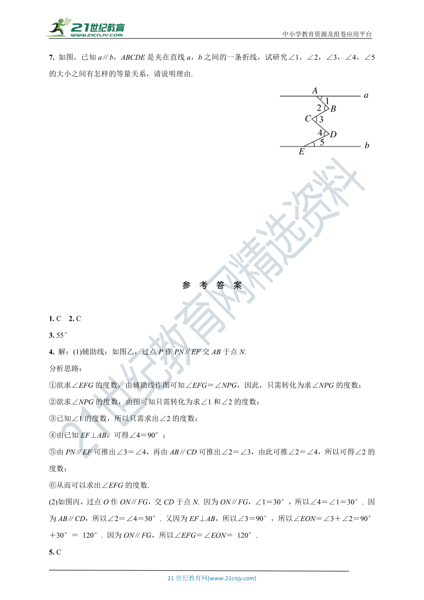 沪科版数学七年级下册专题专练  微专题11  平行线中作辅助线的方法(含答案)