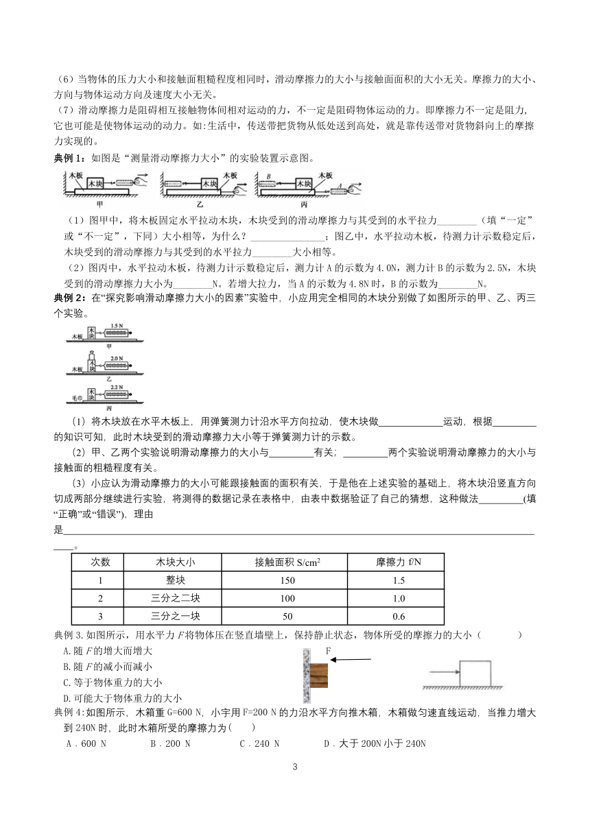 3.6 摩擦力 分类综合学案（无答案）