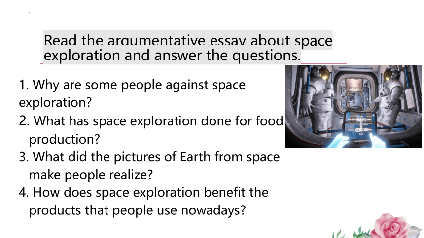 人教版（2019）必修第三册Unit4 Space Exploration Reading for Writing 课件(共24张PPT)