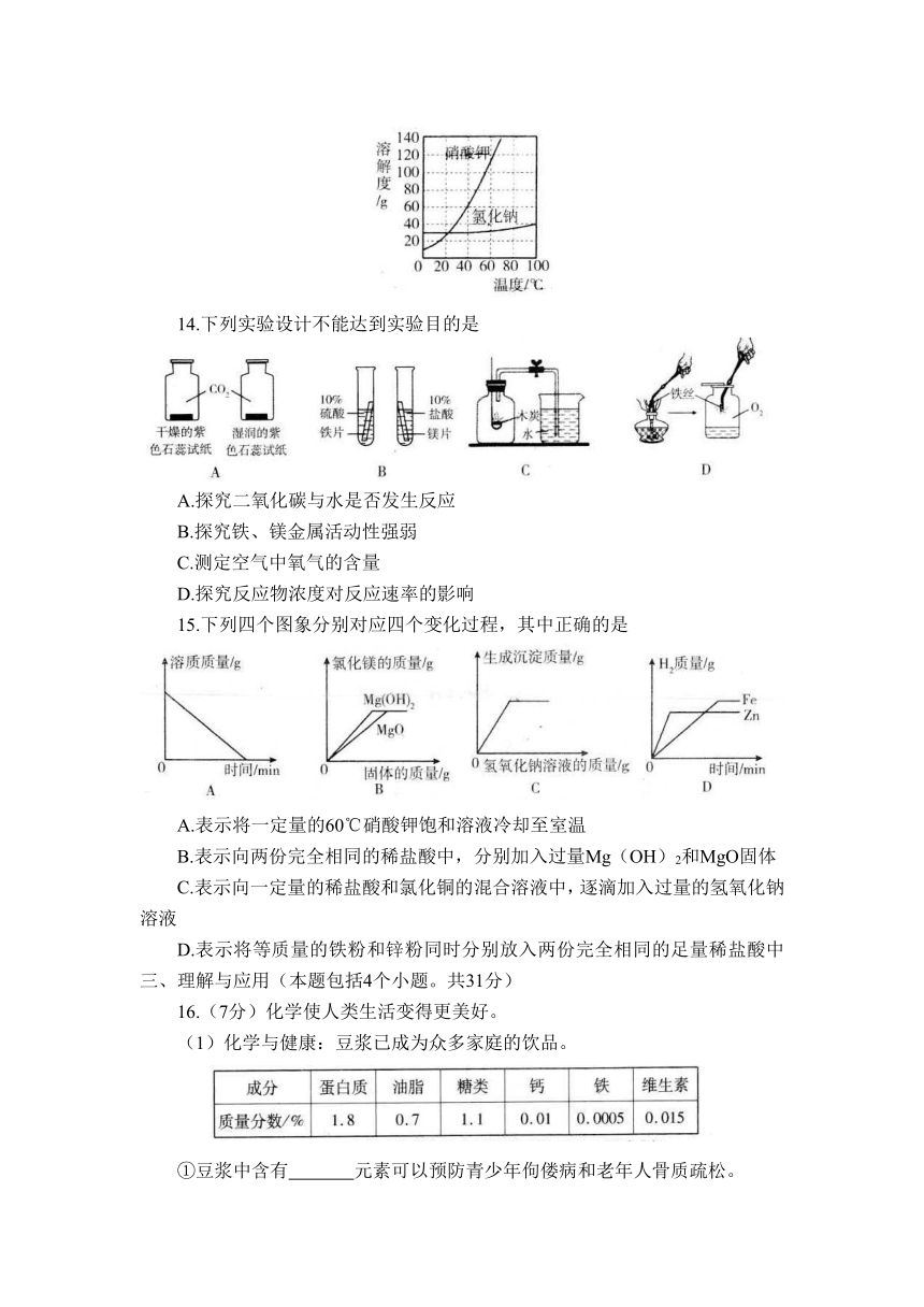 2024年山东省烟台市招远市初中学业水平适应性考试化学试题（含答案）