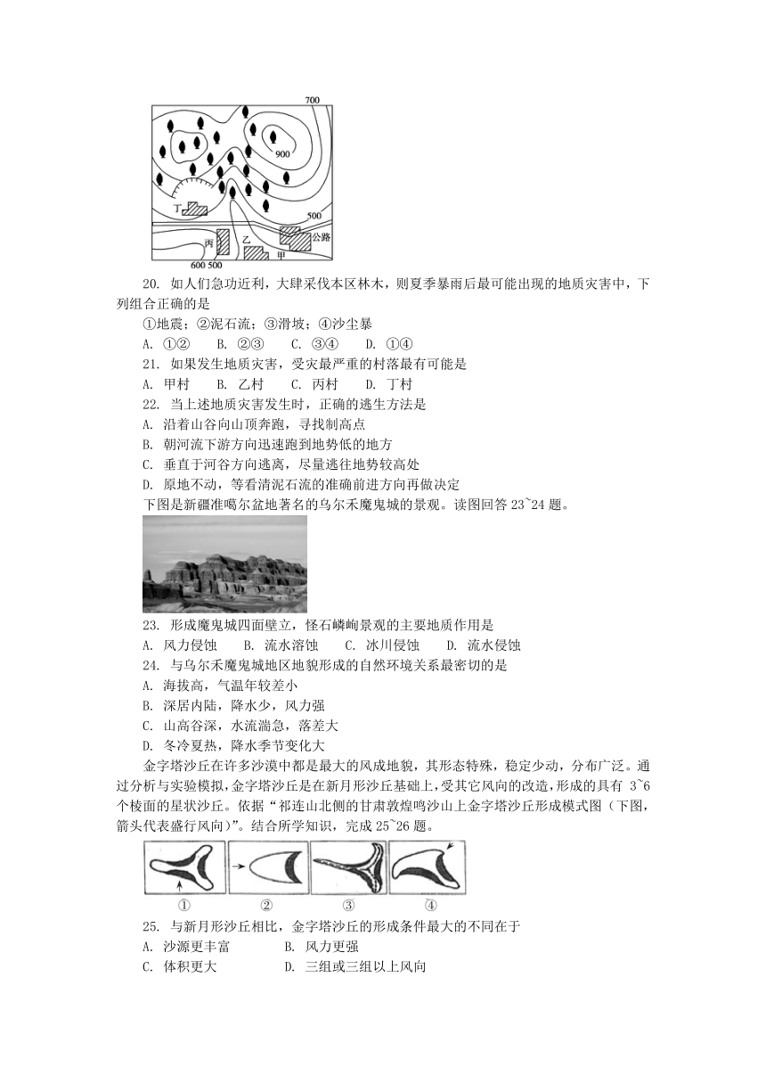 2020-2021学年新教材地理湘教版必修第一册期中检测模拟试卷（Word版含解析）