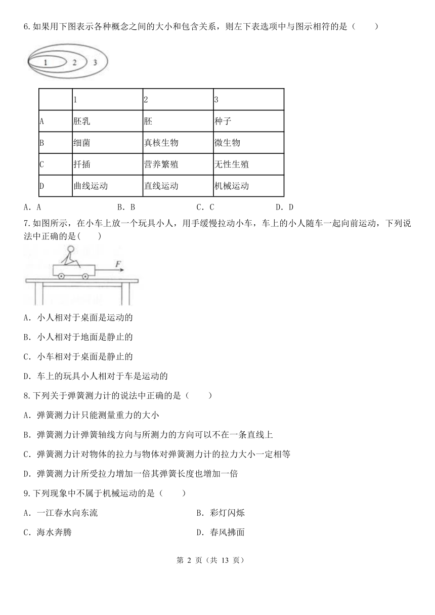 第3章 运动和力 综合练习（3.1-3.2，含解析）