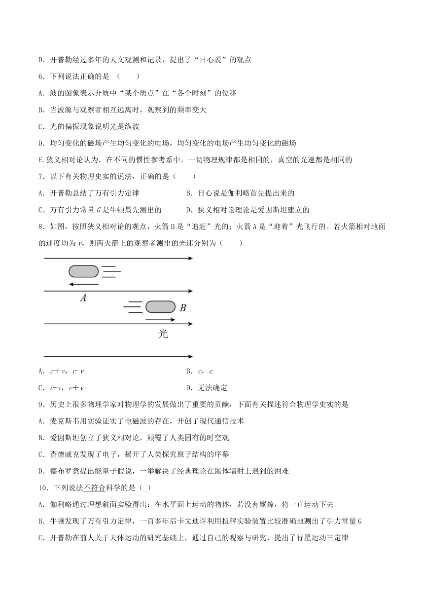 5.2狭义相对论的基本原理基础巩固（Word版含答案）