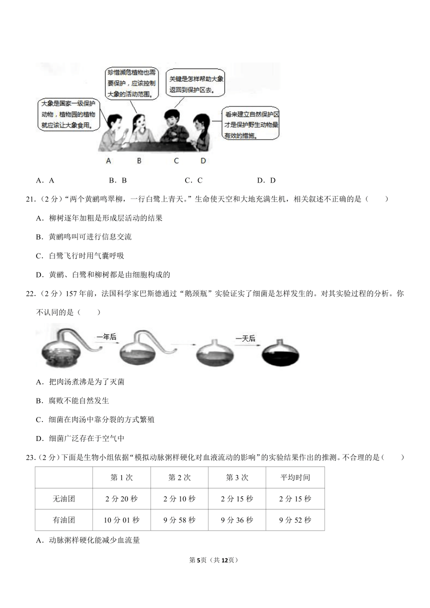 2021年山东省烟台市中考生物试卷（Word版 含答案）