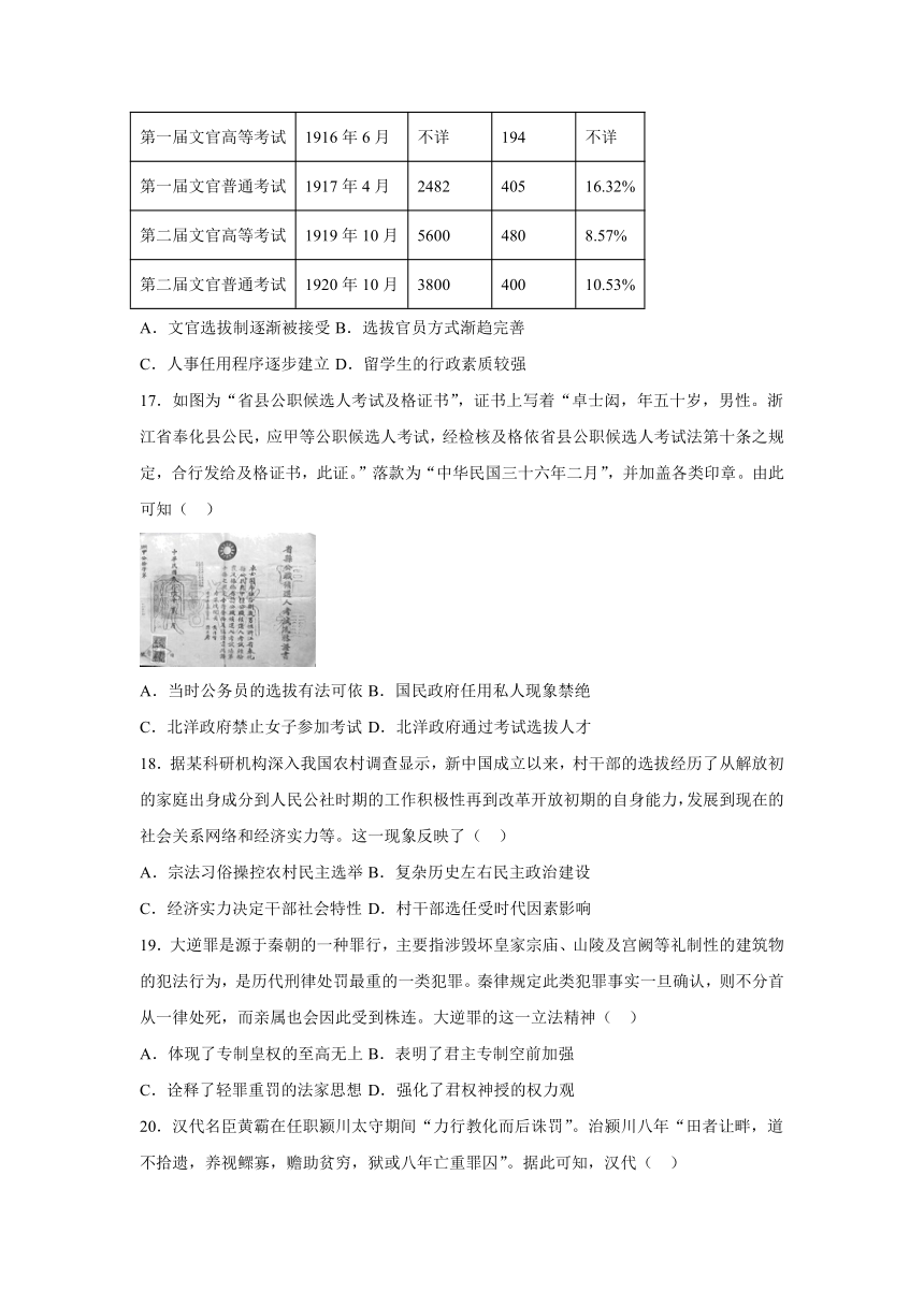 吉林省白山市长白朝鲜族自治县实验高中2021-2022学年高二上学期第二次月考历史试卷（Word版含答案）