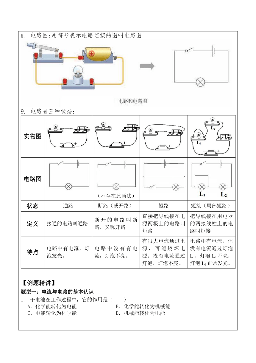 15.2电流和电路    辅导学案  2022-2023学年人教版物理九年级（无答案）