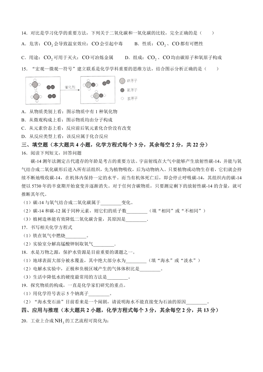 湖南省长沙市浏阳市2022-2023学年九年级上学期期末化学试题（含答案）