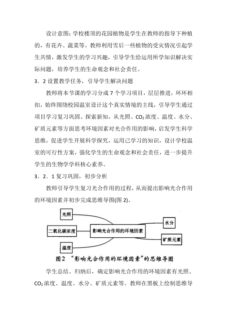 高中生物人教版必修1-5.4影响光合作用的环境因素项目式学习教学设计