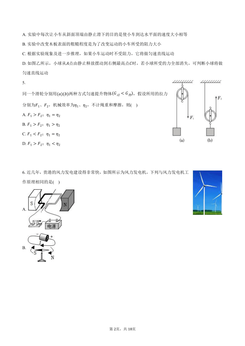 2024年河南省信阳市八县两区中考物理一模试卷（含解析）