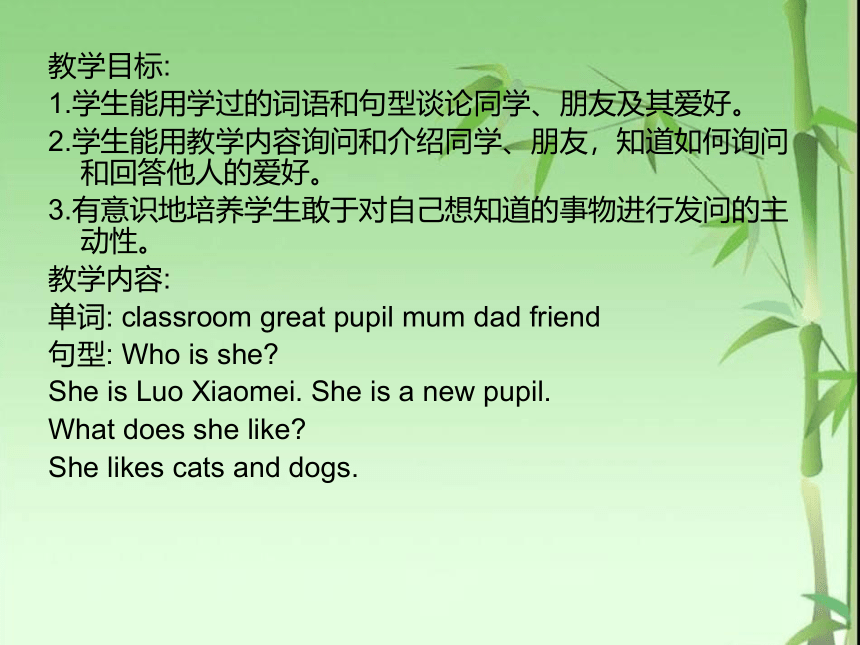 湘鲁版三下 Unit 2 She is a new pupil 课件 (29张PPT)