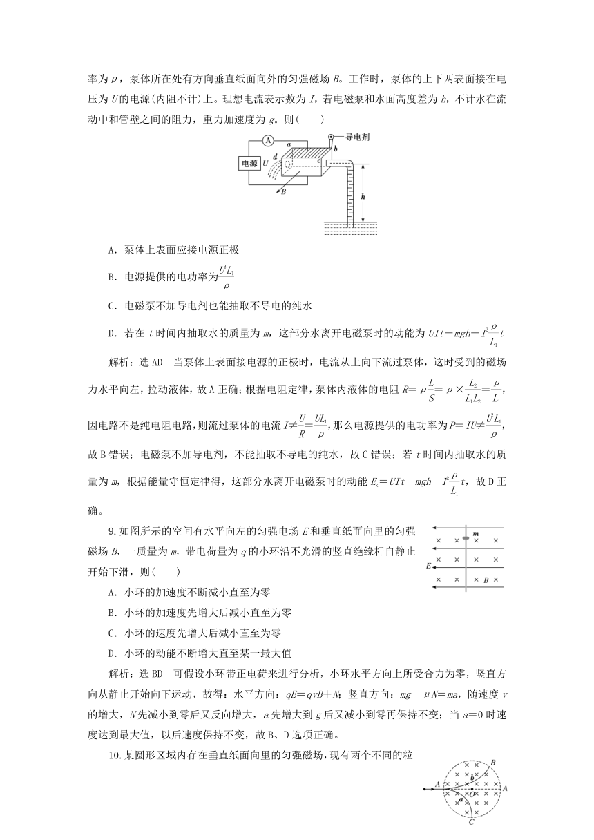 2022秋新教材高中物理阶段验收评价一磁场粤教版选择性必修第二册（Word版含答案）