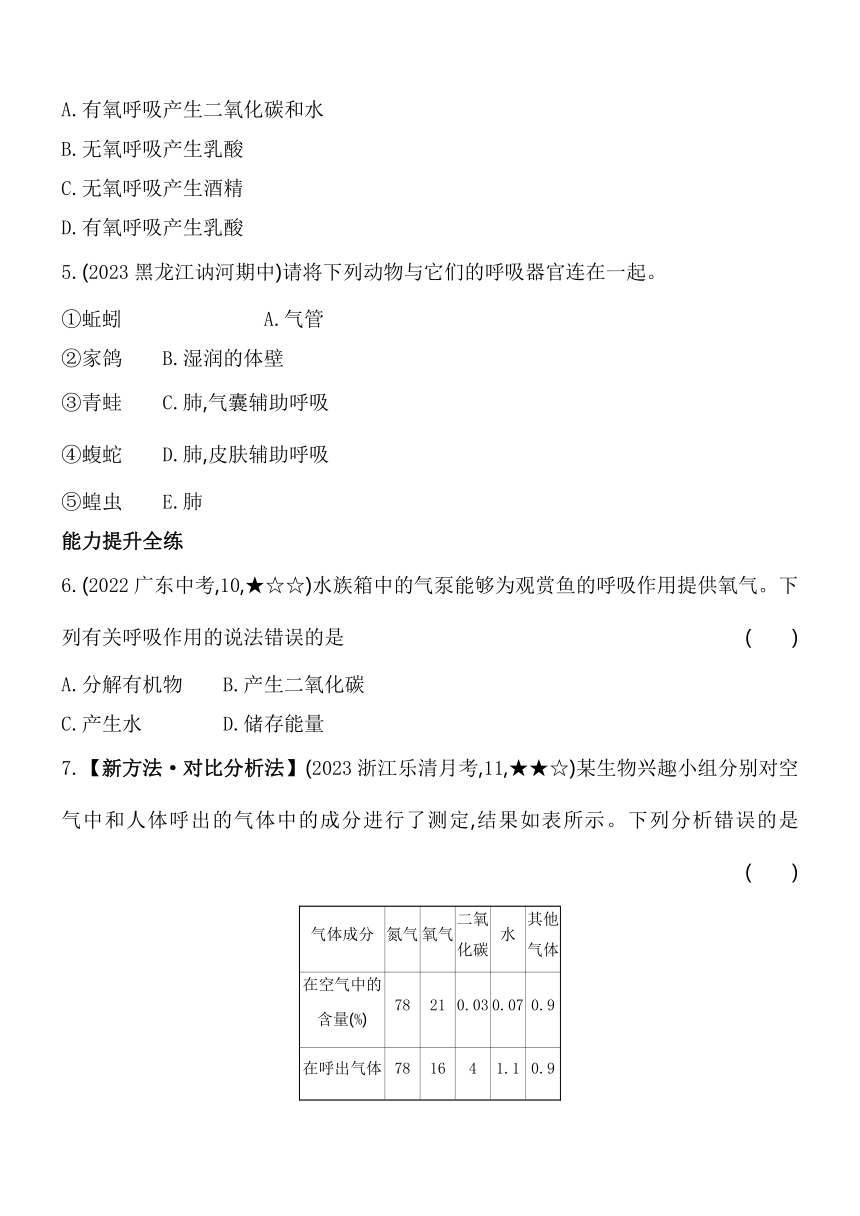 4.4 能量的获得 同步练习（含解析）