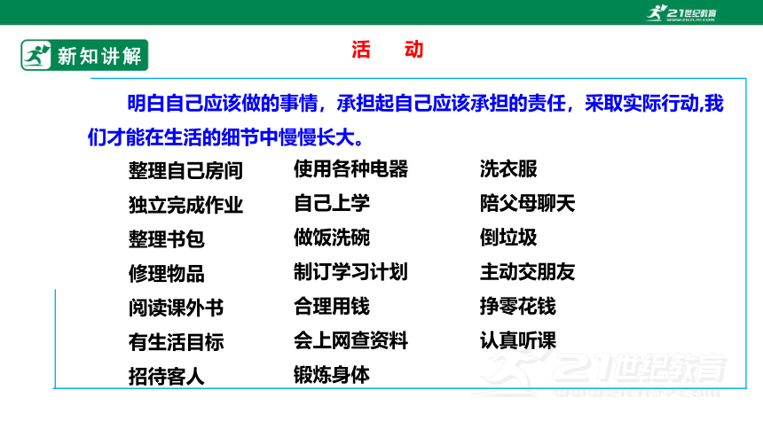 川教版七年级《生命.生态.安全》上册 第8课《自己的事情自己做》  课件