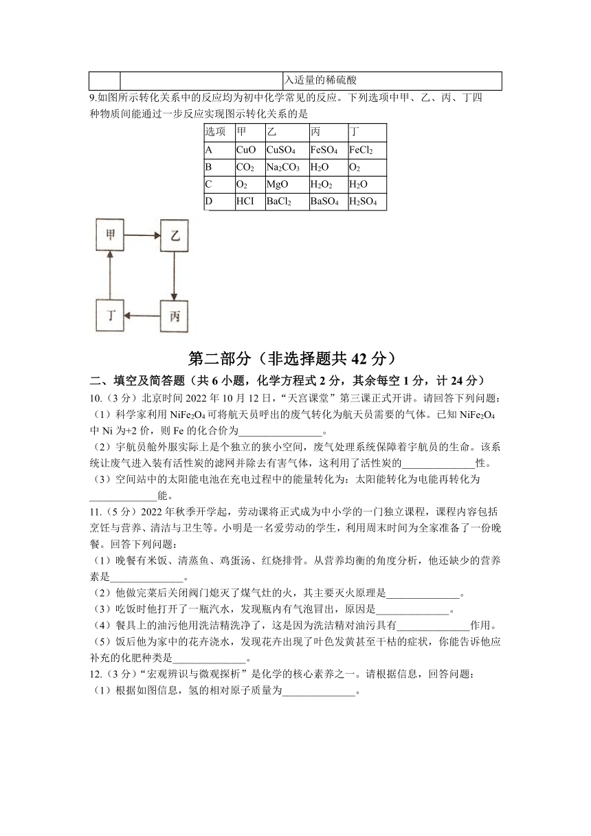 2023年陕西省西安市中考三模化学试题(无答案)