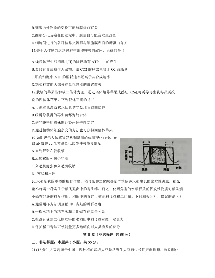 辽宁省锦州市渤海大学附属高级中学2021届高三下学期2月开学摸底考试生物试题    含答案