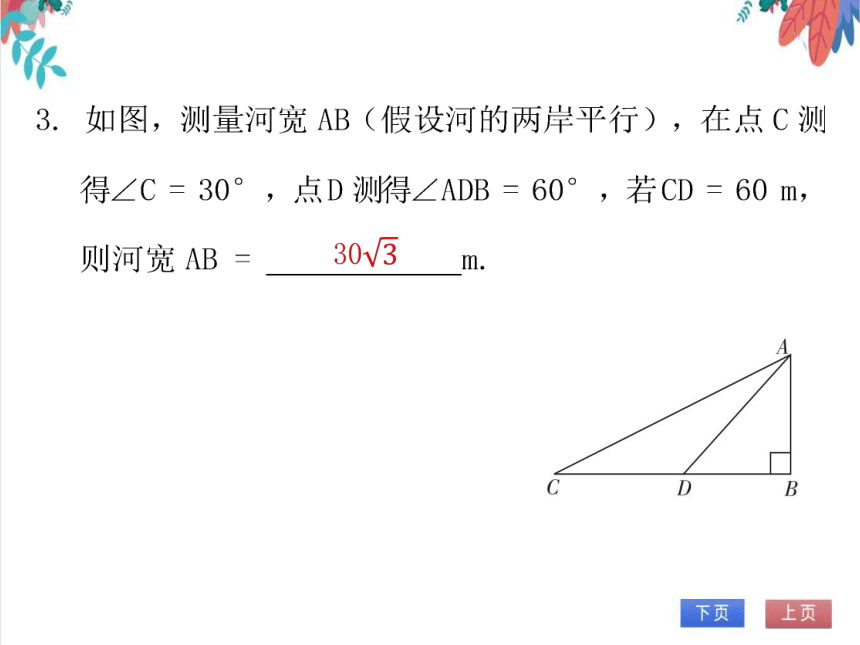 【北师大版】数学九年级（下）1.4 解直角三角形 习题课件