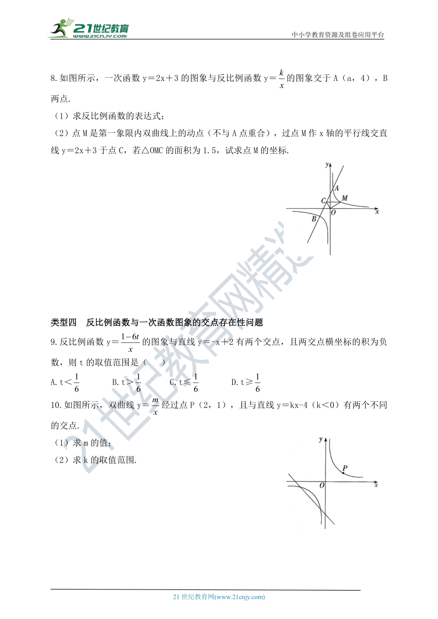 第一章 反比例函数专项训练：反比例函数与一次函数综合题（含答案）