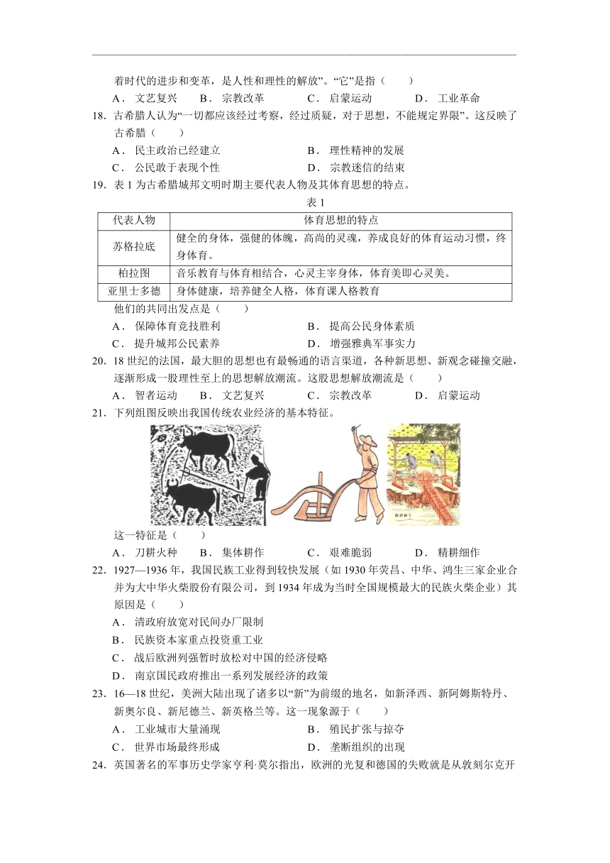 甘肃省张掖二高2021-2022学年高二上学期10月月考历史试题（Word版含答案）