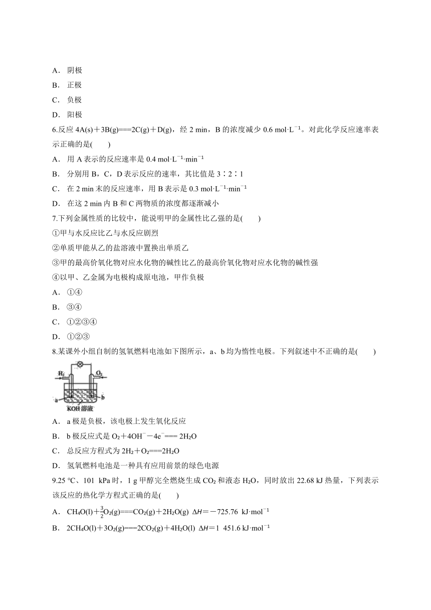 2020—2021学年高中苏教版化学必修2专题2《化学反应与能量转化》单元测试卷 含解析