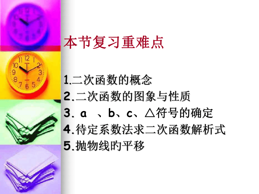 人教版数学九年级上课件：第二十二章二次函数复习课（21张）