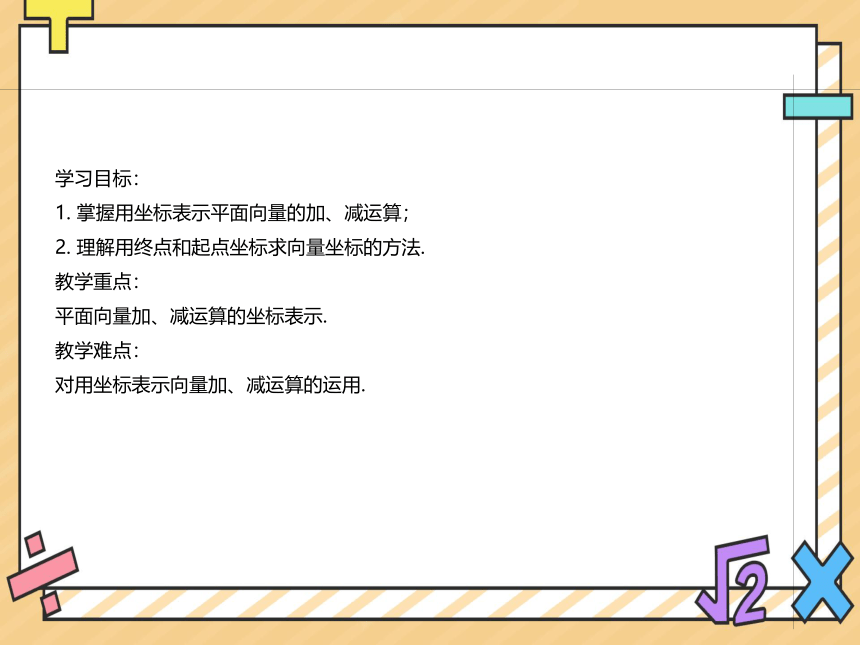 2022-2023学年高一数学人教A版（2019）必修第二册课件： 6.3.3平面向量加、减运算的坐标表示(共13张PPT)