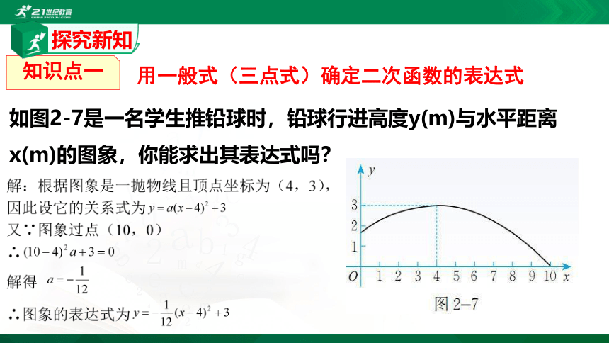 2.3 确定二次函数的表达式  课件（共18张PPT）