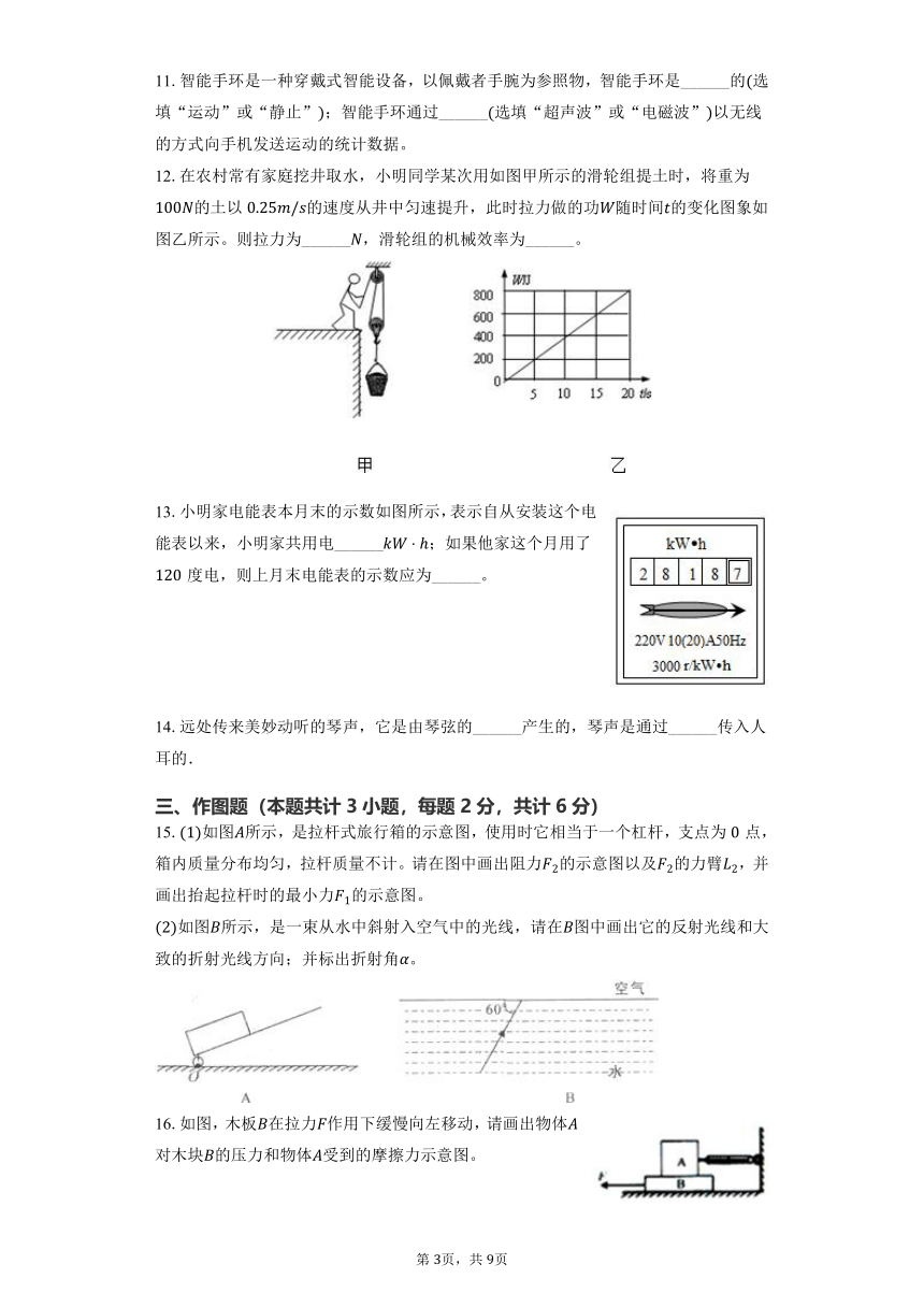 2022年甘肃省定西市岷县中考物理二模试卷（含答案）