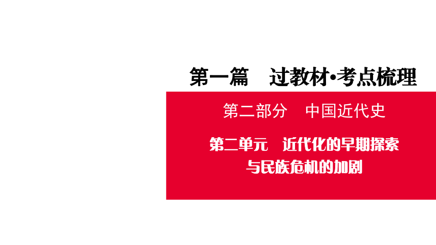 贵州遵义市2021年中考历史复习第二部分中国近代史第2单元  近代化的早期探索与民族危机的加剧  课件（70张PPT）