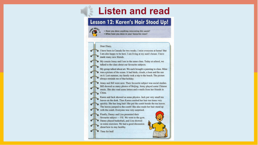 Unit 2-Lesson 12 Karen's Hair Stood Up!课件-冀教版英语八年级上册(共23张PPT)