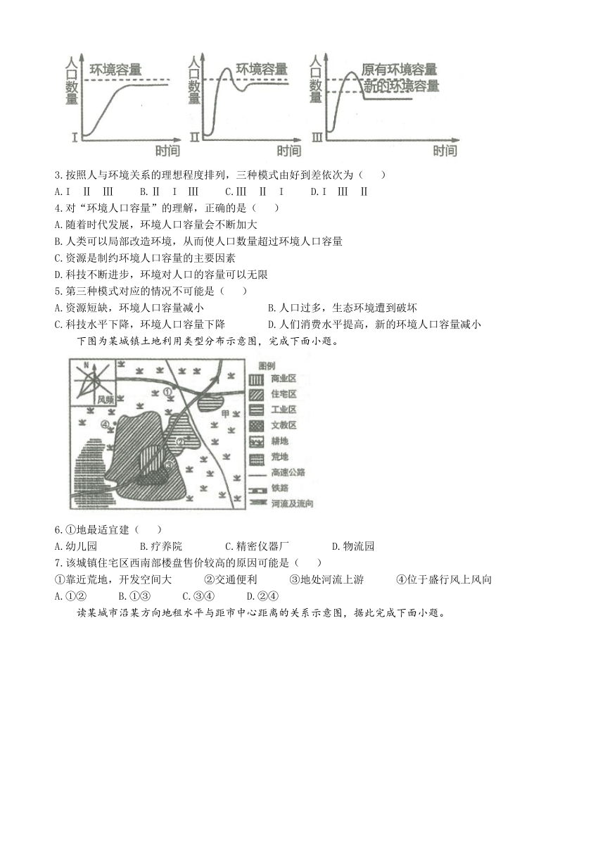 山东省枣庄市第三中学2023-2024学年高一下学期3月月考地理试题(无答案)