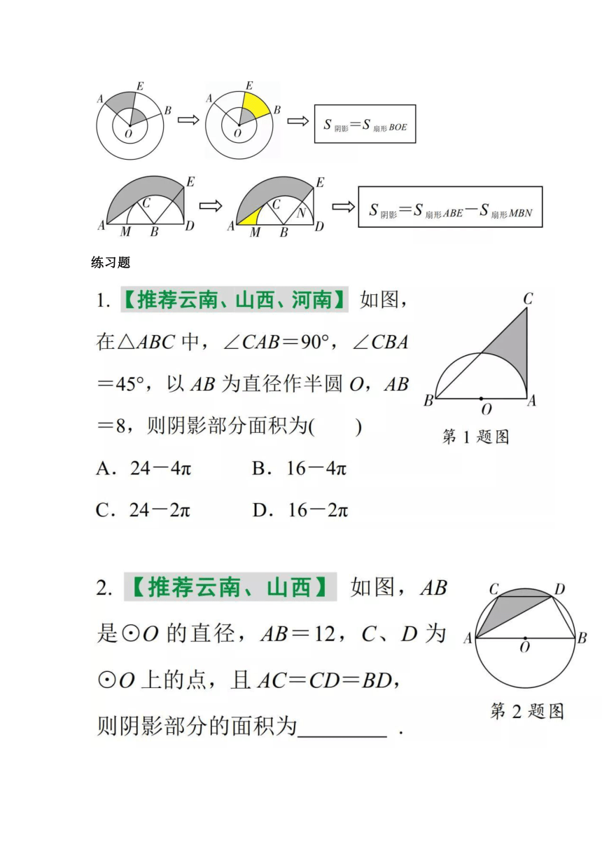 初中数学阴影部分面积计算模型大全（图片版）