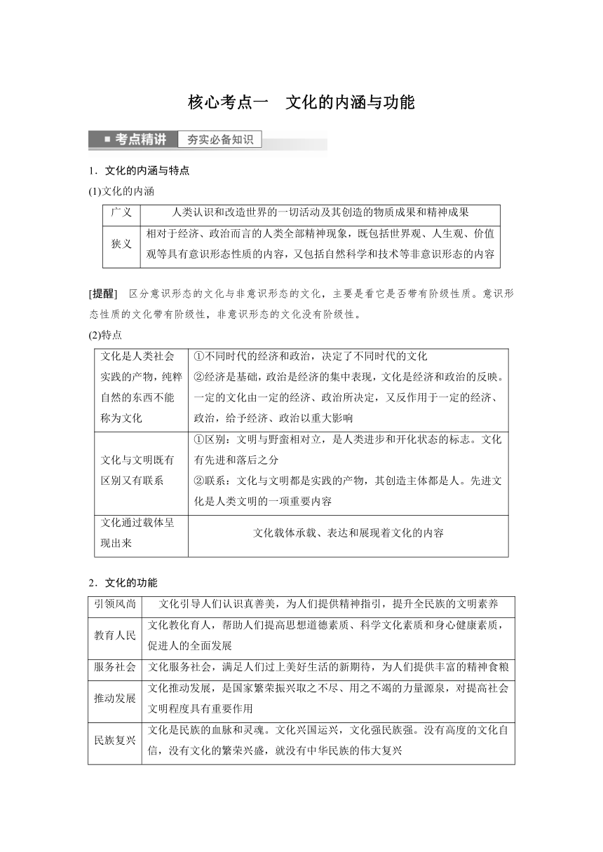 2023年江苏高考思想政治大一轮复习必修4  第二十四课 继承发展中华优秀传统文化（学案+课时精练 word版含解析）