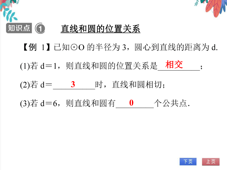 【人教版】数学九年级全一册 24.2.2 直线和圆的位置关系 随堂练习（课件版）