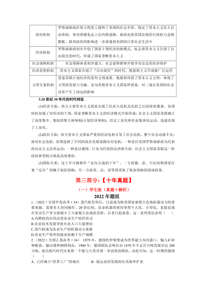 【2023精准备考】文综历史第34题 学案（含十年真题+规律总结+主题突破+模拟演练+原创预测）