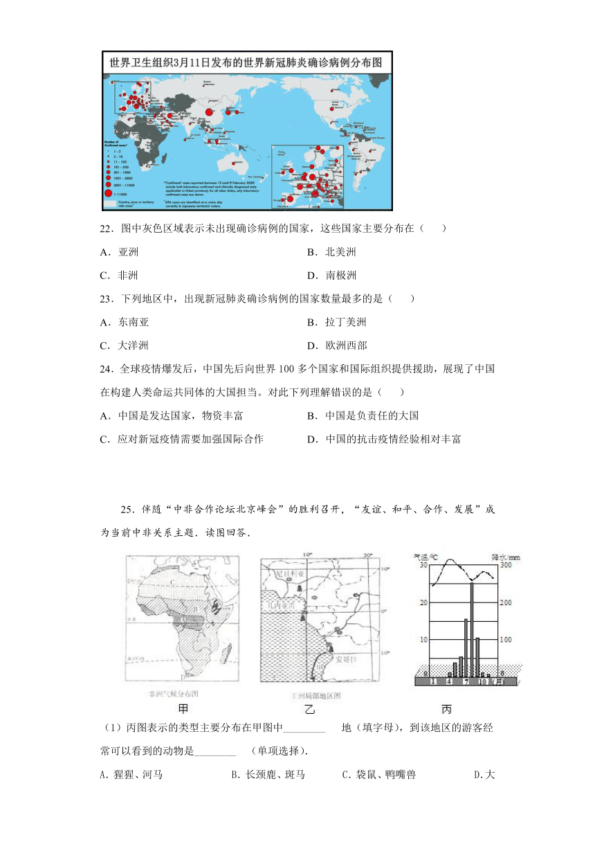 2020-2021学年度人教版初中地理八下：第十章中国在世界中 章末精编复习题（word版含解析）