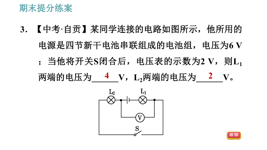 教科版九年级上册物理习题课件 期末提分练案 第2讲 第3课时  综合训练 串、并联电路中电流、电压规律的综合应用（20张）