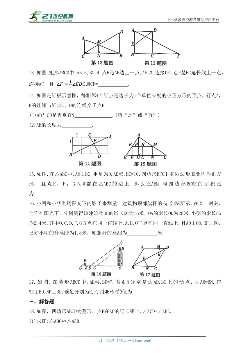 第九章  图形的相似  综合练习（含答案）