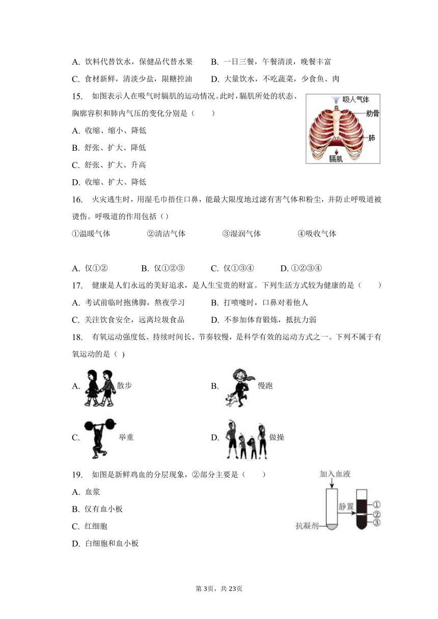 2022-2023学年陕西省咸阳市秦都区七年级（下）期中生物试卷（含解析）