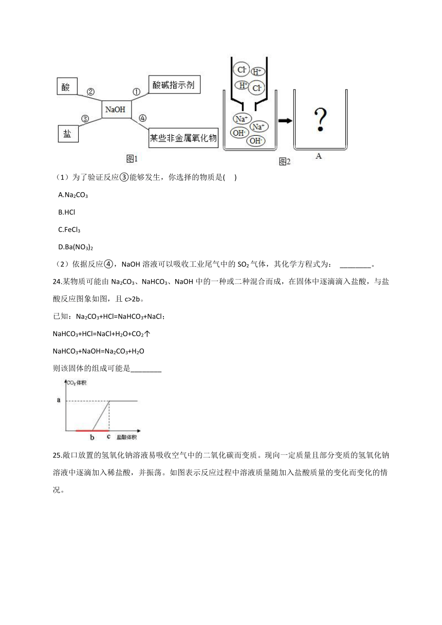 2.3重要的碱—华东师大版九年级科学上册同步测验（含解析）