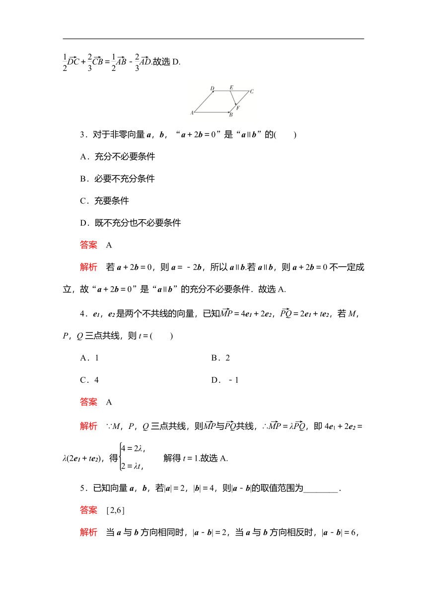 2023高考科学复习解决方案-数学(名校内参版) 第七章  7.1平面向量的概念及线性运算（word含答案解析）