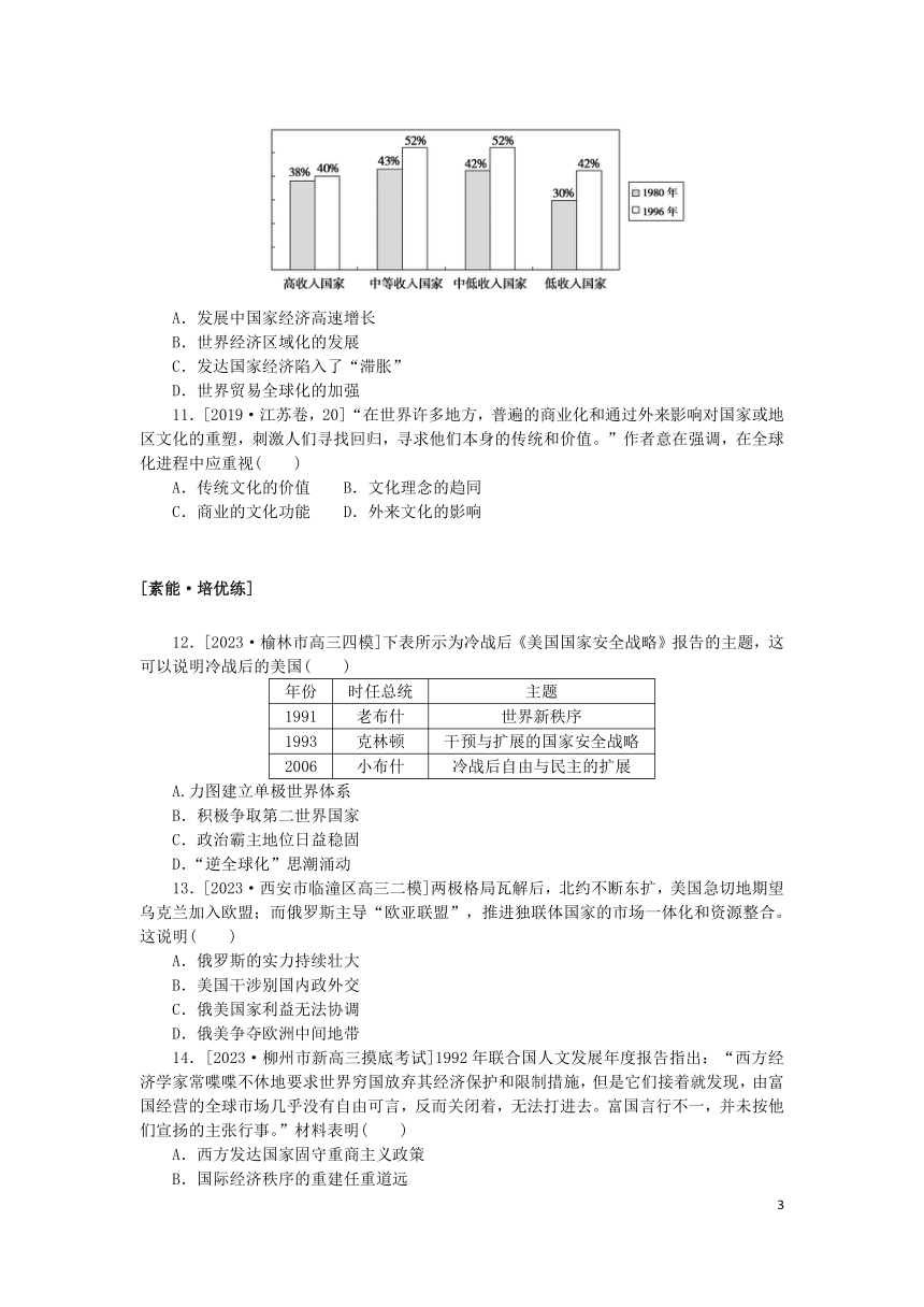 2024版新教材高考历史复习特训卷课时练25当代世界发展的特点与主要趋势（含解析）
