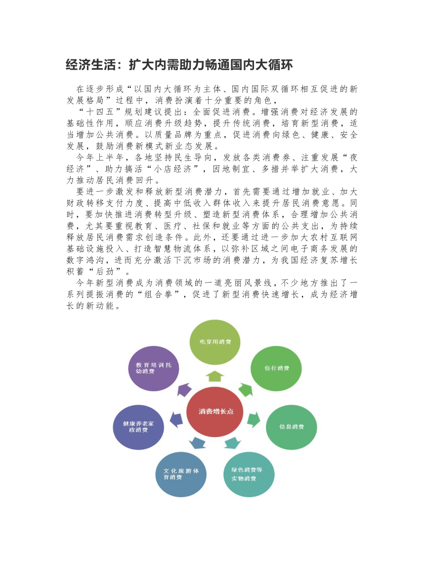 2021年高考复习----经济生活：扩大内需助力畅通国内大循环